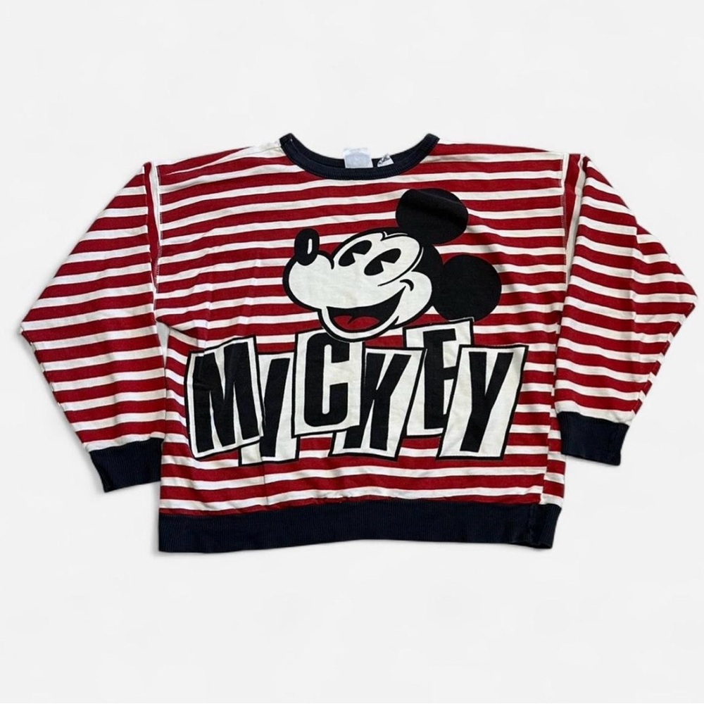 Mickey Mouse Red Striped Kids Shirt